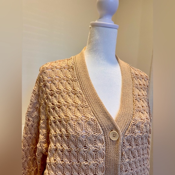 Vince - Open Cable Cardigan in Vanilla - Picture 8 of 10